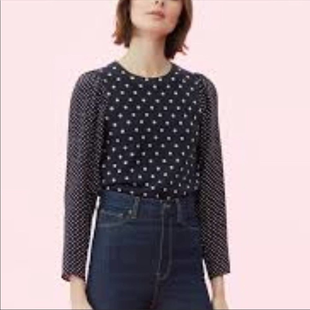 Rebecca Taylor Sweater Wool Silk Polka Dot NWT - Picture 2 of 11